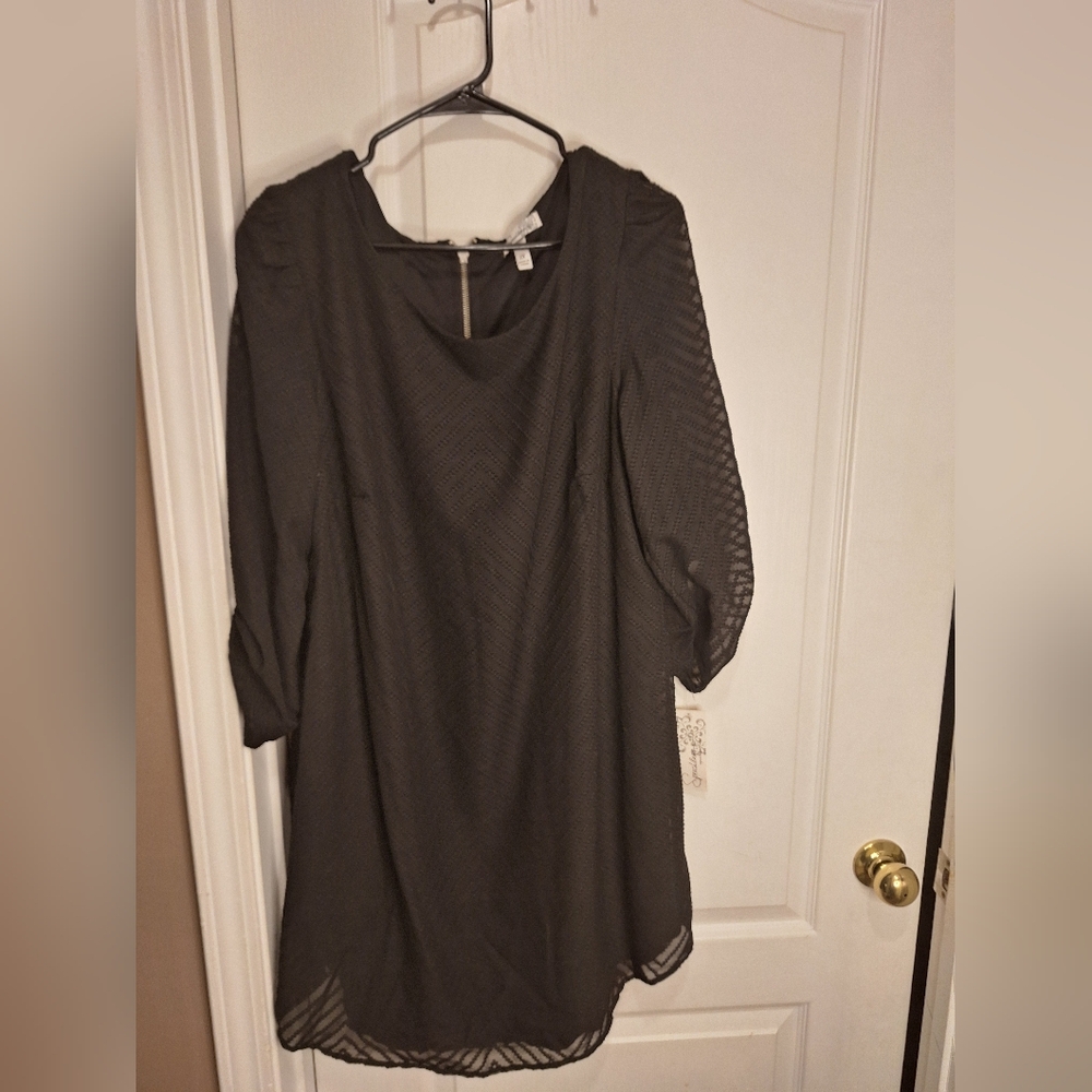 NWT /Speechless BLACK Tunic DRESS with Sheer Sleeves